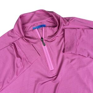 J McLaughlin Quarter Zip Long Sleeve Pullover Top Pink Approx Size Large XL Read